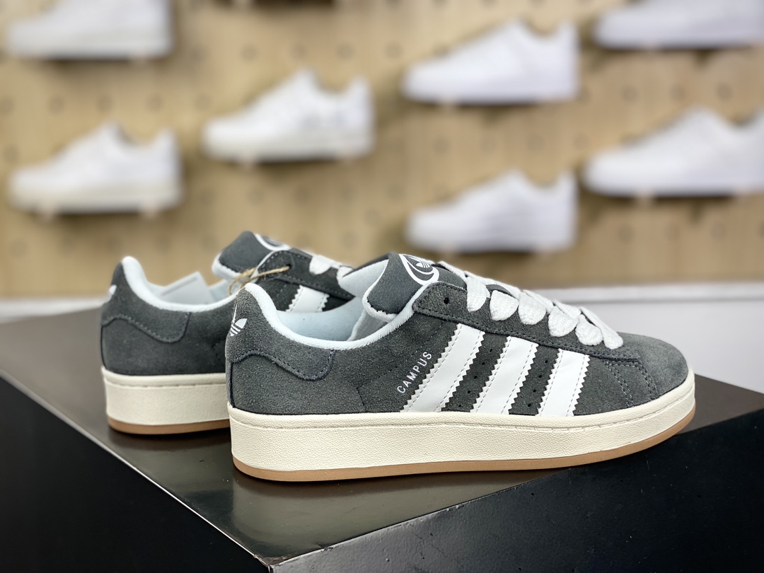 160 阿迪达斯Adidas Originals Campus 00s 学院板鞋“翻毛深灰白生胶底”HQ8707