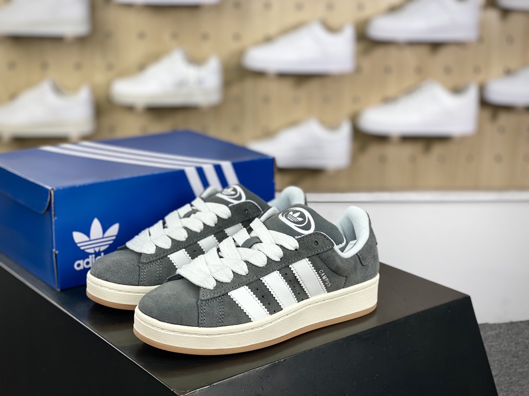 160 阿迪达斯Adidas Originals Campus 00s 学院板鞋“翻毛深灰白生胶底”HQ8707