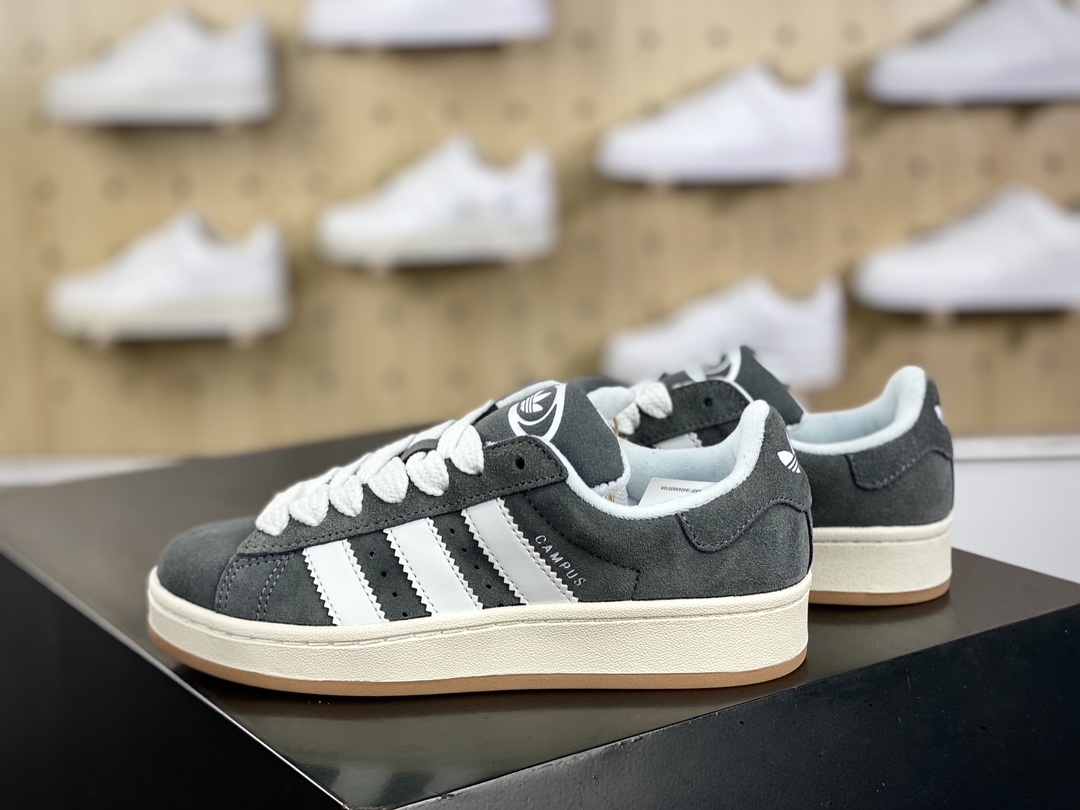 160 阿迪达斯Adidas Originals Campus 00s 学院板鞋“翻毛深灰白生胶底”HQ8707