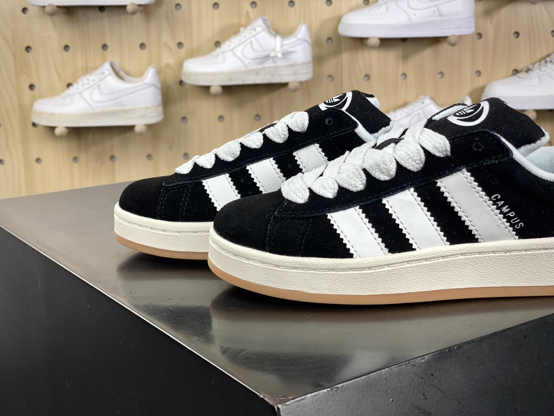 160 阿迪达斯Adidas Originals Campus 00s 学院板鞋“翻毛黑白生胶底”HQ8708