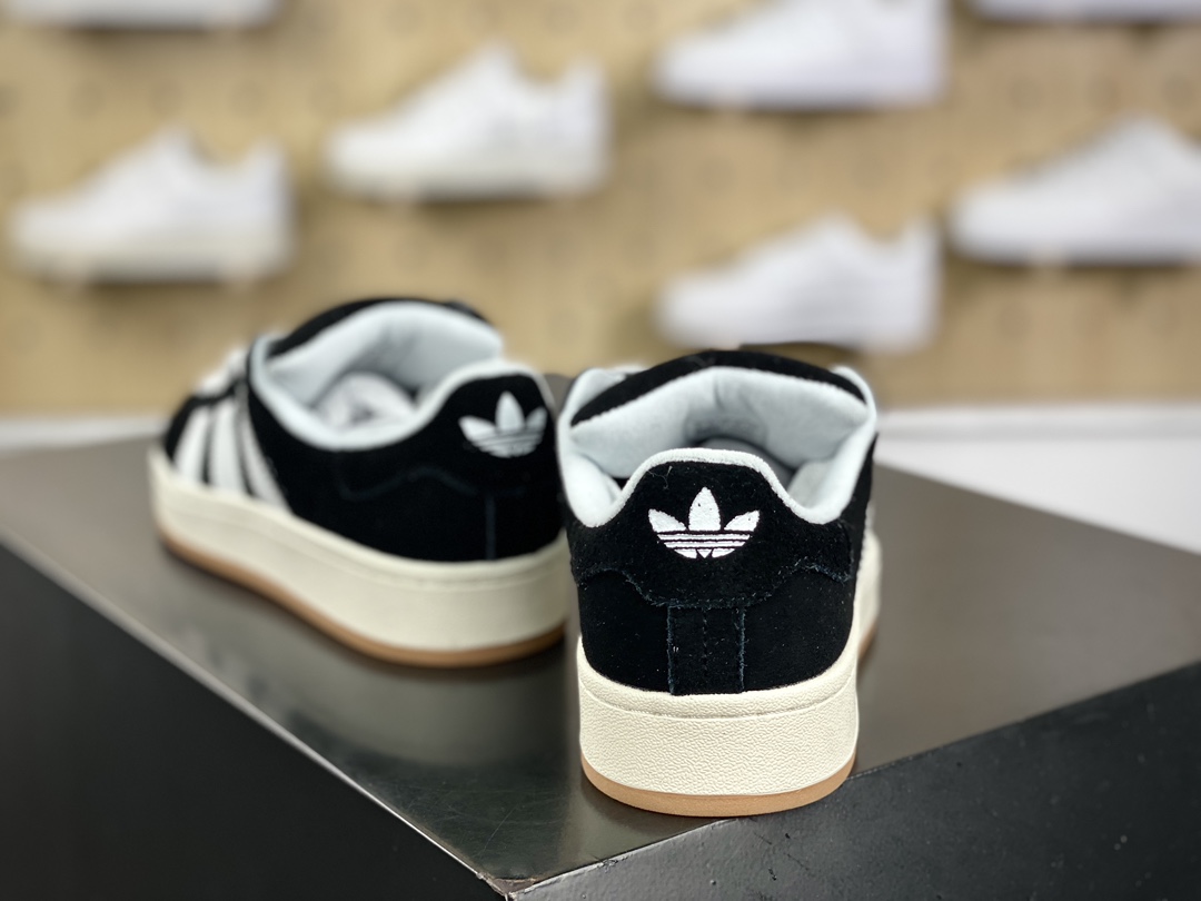 160 阿迪达斯Adidas Originals Campus 00s 学院板鞋“翻毛黑白生胶底”HQ8708