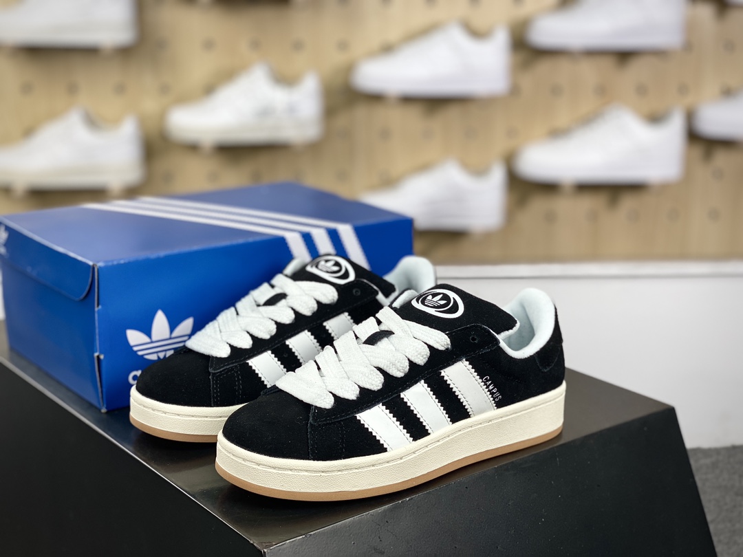 160 阿迪达斯Adidas Originals Campus 00s 学院板鞋“翻毛黑白生胶底”HQ8708