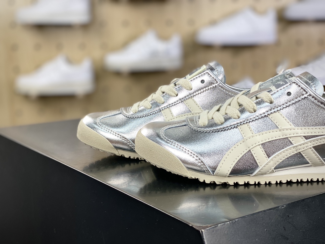 140 鬼塚虎/Onitsuka Tiger Mexico 66经典墨西哥慢跑鞋“皮革锡箔银白”THL7C2-9399