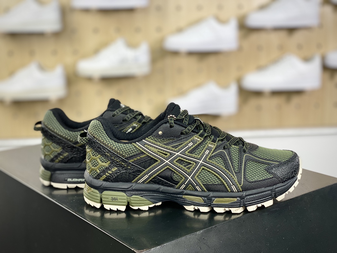 200 ASICS/亚瑟士 Tiger Gel-Kahana 8代系列低帮越野休闲运动跑步鞋“深灰荧光绿”1011B387-021