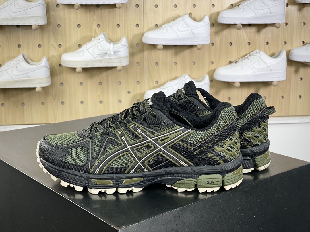 200 ASICS/亚瑟士 Tiger Gel-Kahana 8代系列低帮越野休闲运动跑步鞋“深灰荧光绿”1011B387-021