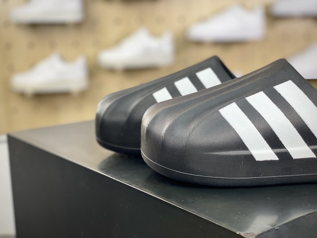 170 Adidas adiFOM Superstar Mule”Black White”贝壳头拖鞋“黑白”IG8277