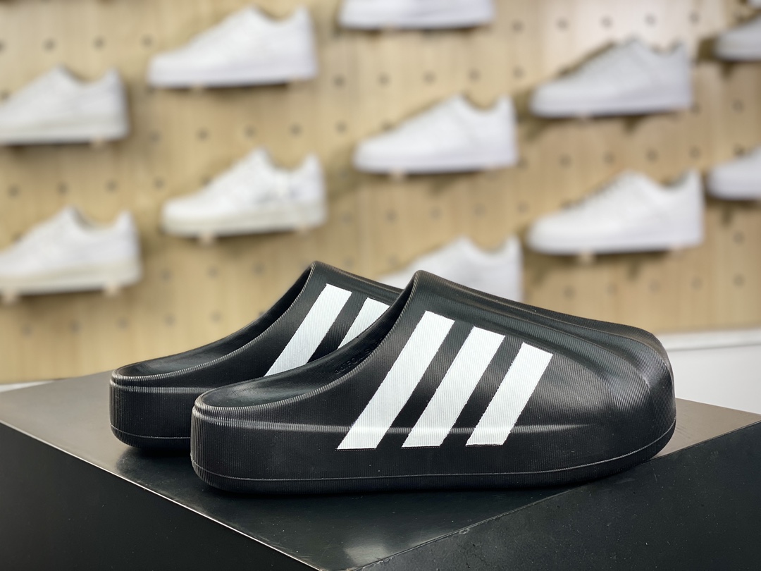 170 Adidas adiFOM Superstar Mule”Black White”贝壳头拖鞋“黑白”IG8277