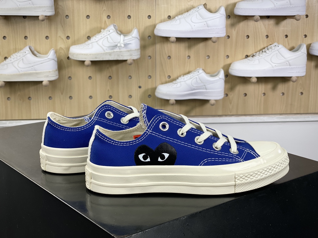 120  Converse Chuck Taylor All Star 1970s High”CDG”复古三星板鞋“帆布米蓝大桃心”