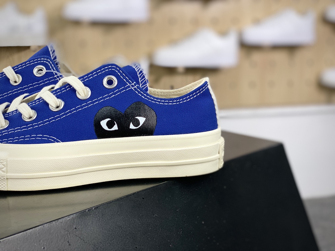 120  Converse Chuck Taylor All Star 1970s High”CDG”复古三星板鞋“帆布米蓝大桃心”