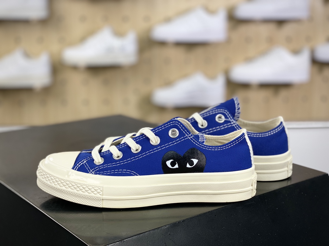 120  Converse Chuck Taylor All Star 1970s High”CDG”复古三星板鞋“帆布米蓝大桃心”