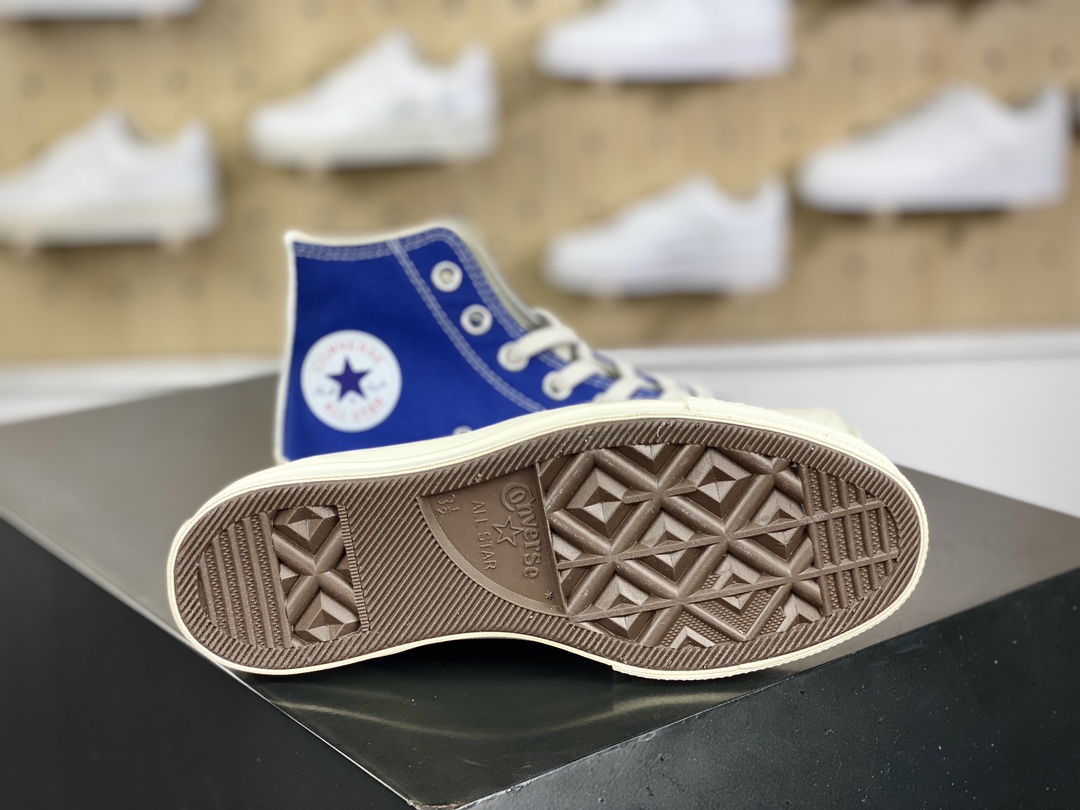 120  Converse Chuck Taylor All Star 1970s High”CDG”复古板鞋“帆布米蓝大桃心”