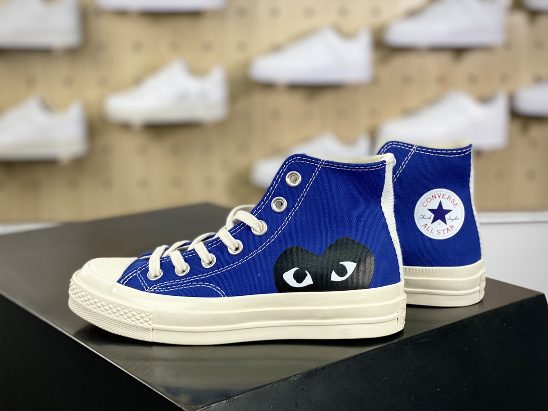 120  Converse Chuck Taylor All Star 1970s High”CDG”复古板鞋“帆布米蓝大桃心”