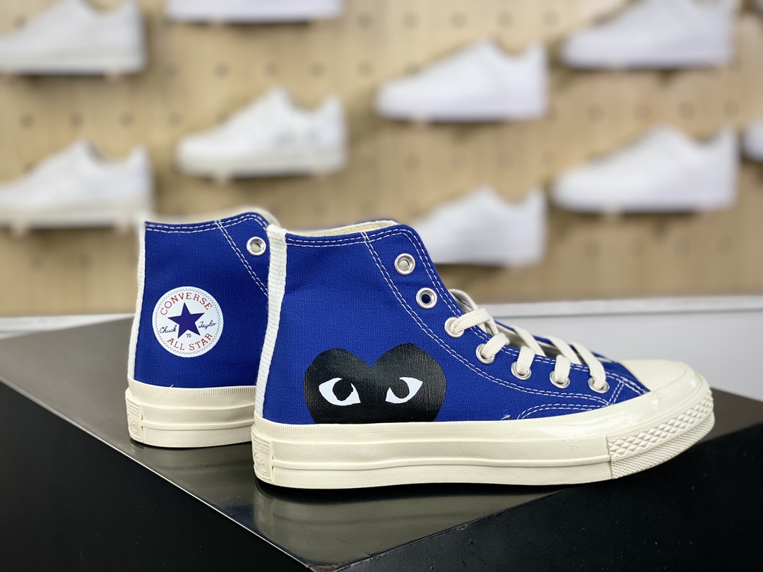 120  Converse Chuck Taylor All Star 1970s High”CDG”复古板鞋“帆布米蓝大桃心”