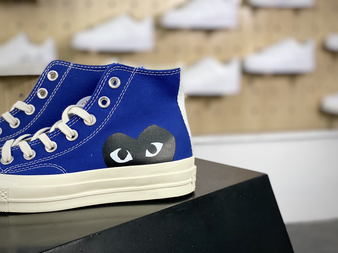 120  Converse Chuck Taylor All Star 1970s High”CDG”复古板鞋“帆布米蓝大桃心”