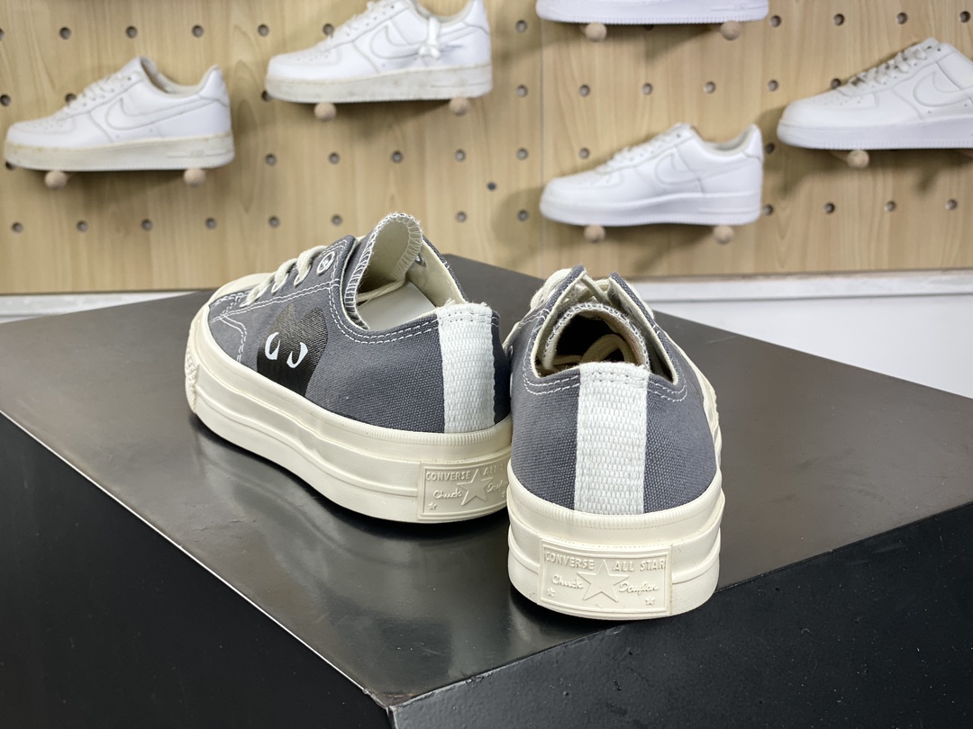 120  Converse Chuck Taylor All Star 1970s High”CDG”复古三星标低帮板鞋“帆布米灰大桃心”