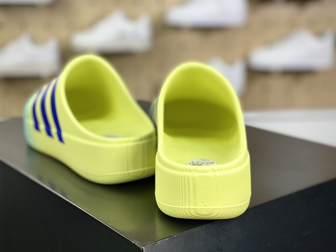 170 阿迪达斯Adidas adiFOM Superstar Mule"Fluorescein/Blue"贝壳头拖鞋“荧光黄蓝喷色”JP5685