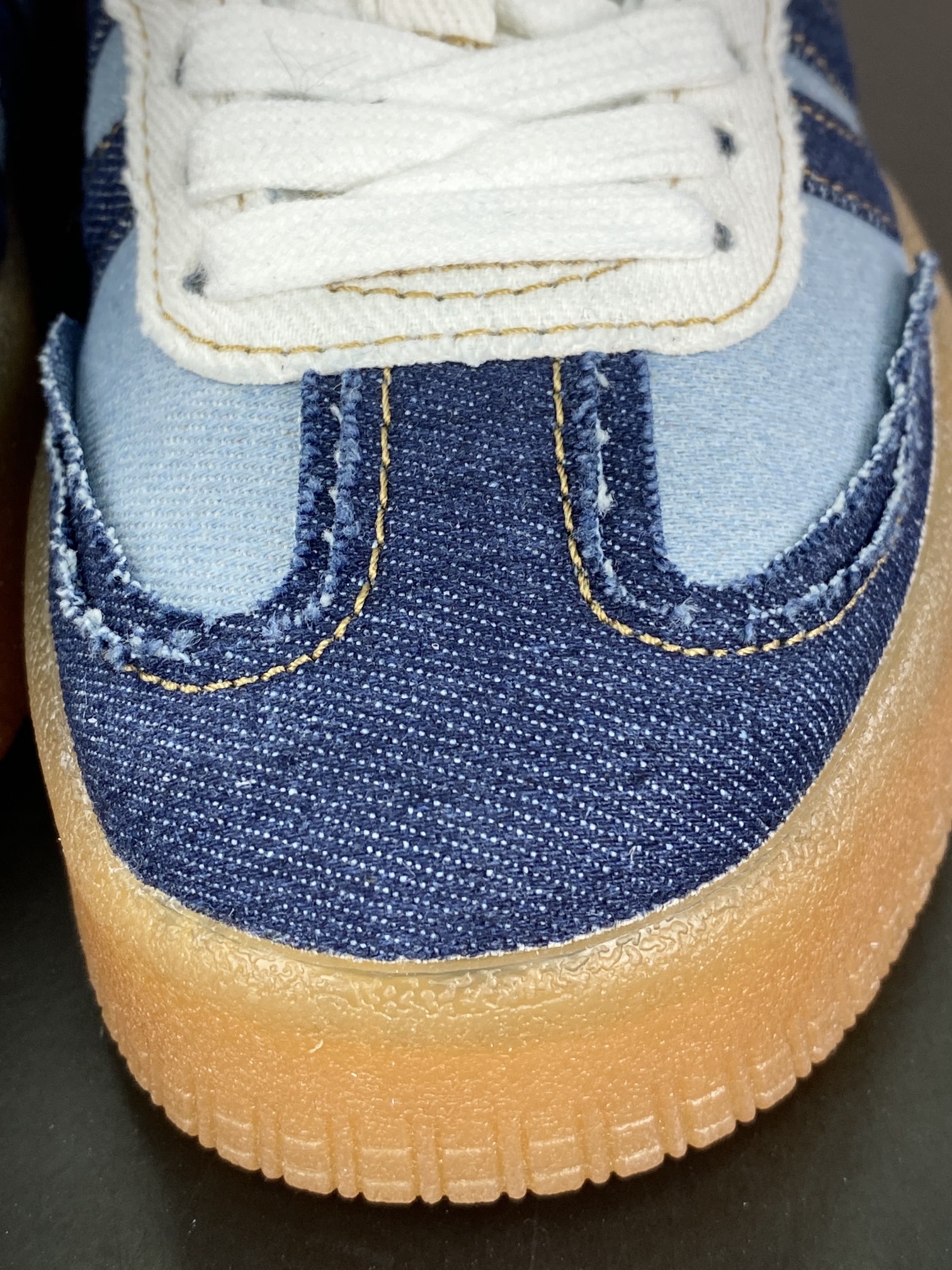 220 Atmos x Adidas Originals Sambae”Stacked Denim”桑巴舞板鞋“拉链牛仔浅蓝深蓝生胶底”II0001