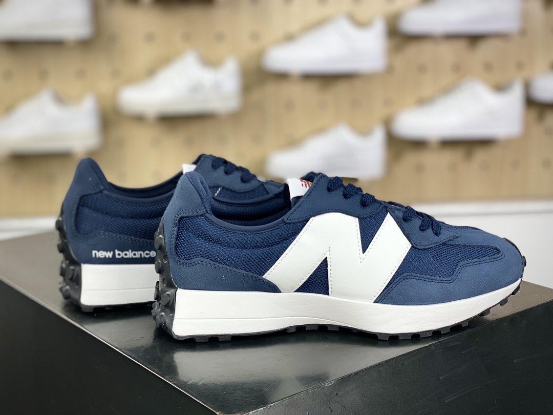 180 NB新百伦New Balance MS327系列低帮复古休闲运动慢跑鞋“藏蓝白”MS327CNW