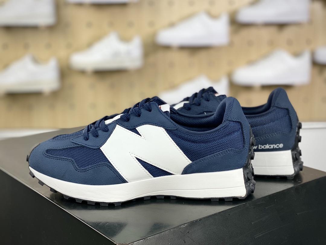 180 NB新百伦New Balance MS327系列低帮复古休闲运动慢跑鞋“藏蓝白”MS327CNW