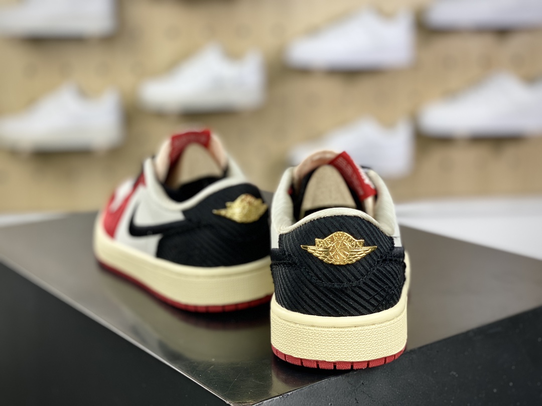 200 Trophy Room x Nike Air Jordan 1 Retro Low OG SP"Away"AJ1乔丹一代篮球鞋“联名丝绸白黑红芝加哥”FN0432-100