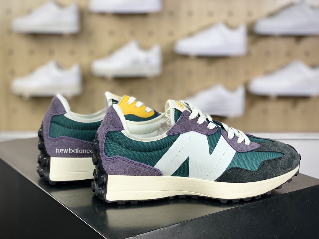 180 NB新百伦New Balance MS327系列低帮慢跑鞋“拼色湖水绿暗黑紫黄”MS327HA