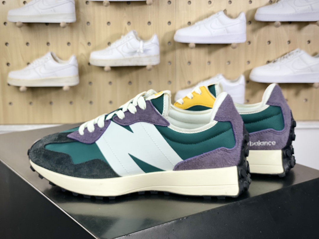 180 NB新百伦New Balance MS327系列低帮慢跑鞋“拼色湖水绿暗黑紫黄”MS327HA