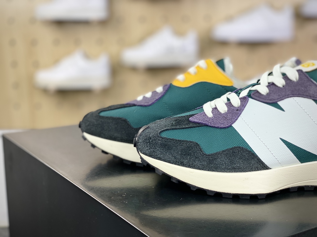 180 NB新百伦New Balance MS327系列低帮慢跑鞋“拼色湖水绿暗黑紫黄”MS327HA