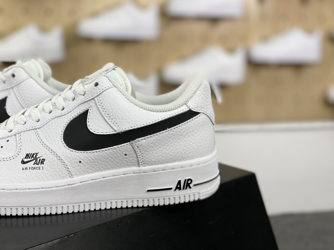 200 Nike Air Force 1 ′07 Low Premium"Cut Out/White/black"空军一号板鞋“皮革皮革白3M黑镂空钩子”CV3039-105