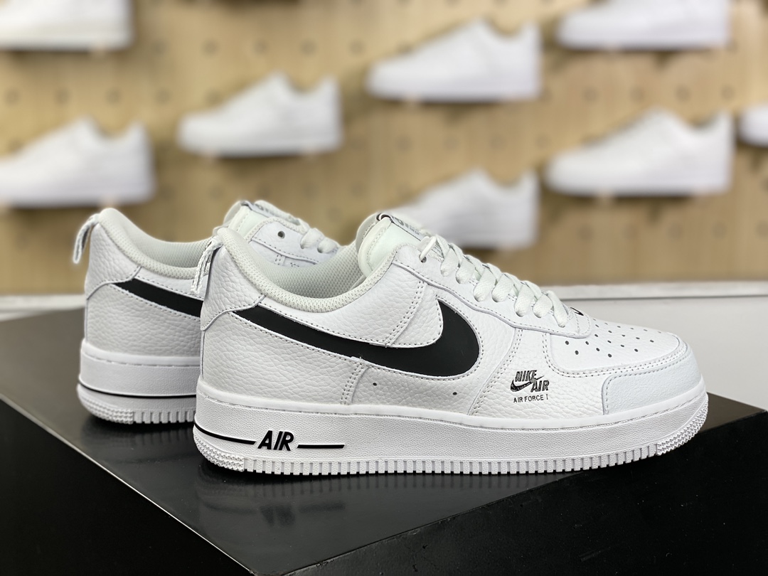 200 Nike Air Force 1 ′07 Low Premium"Cut Out/White/black"空军一号板鞋“皮革皮革白3M黑镂空钩子”CV3039-105