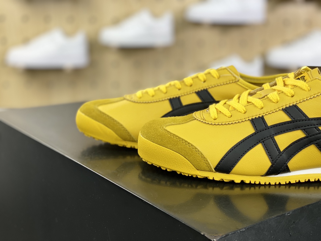 140 鬼塚虎/Onitsuka Tiger Mexico 66经典墨西哥系列低帮慢跑鞋“皮革李小龙黄黑”DL408-0490