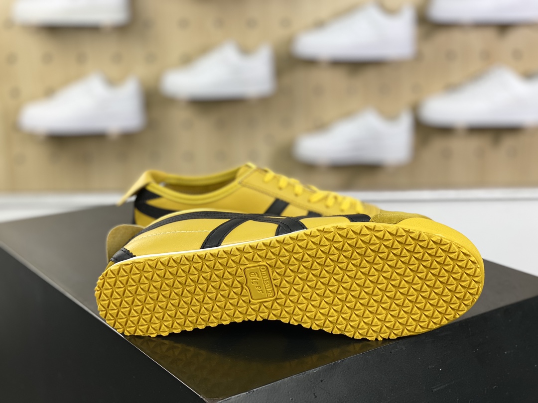 140 鬼塚虎/Onitsuka Tiger Mexico 66经典墨西哥系列低帮慢跑鞋“皮革李小龙黄黑”DL408-0490