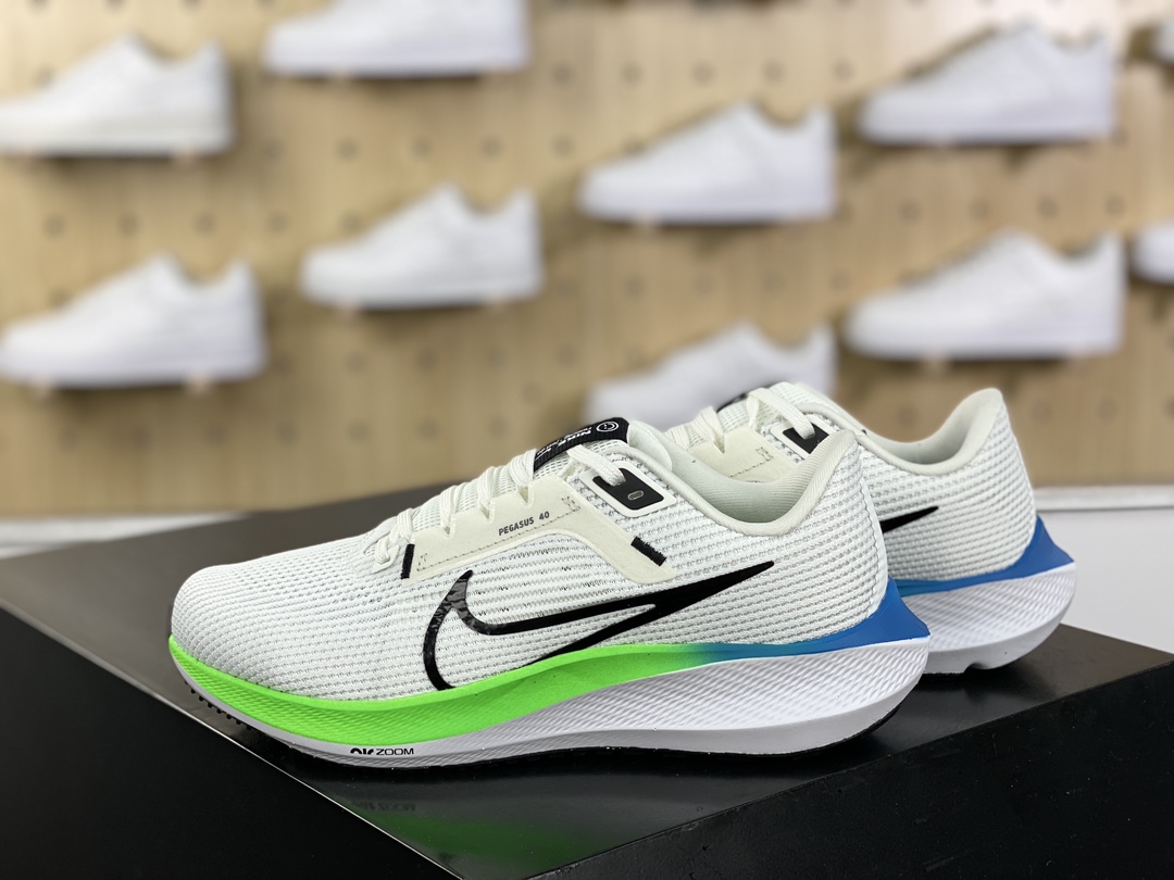 200 耐克Nike Air Zoom Pegasus 40 Premium"Tint Black White Green"40代慢跑鞋“网织白绿蓝黑”DV3853-006