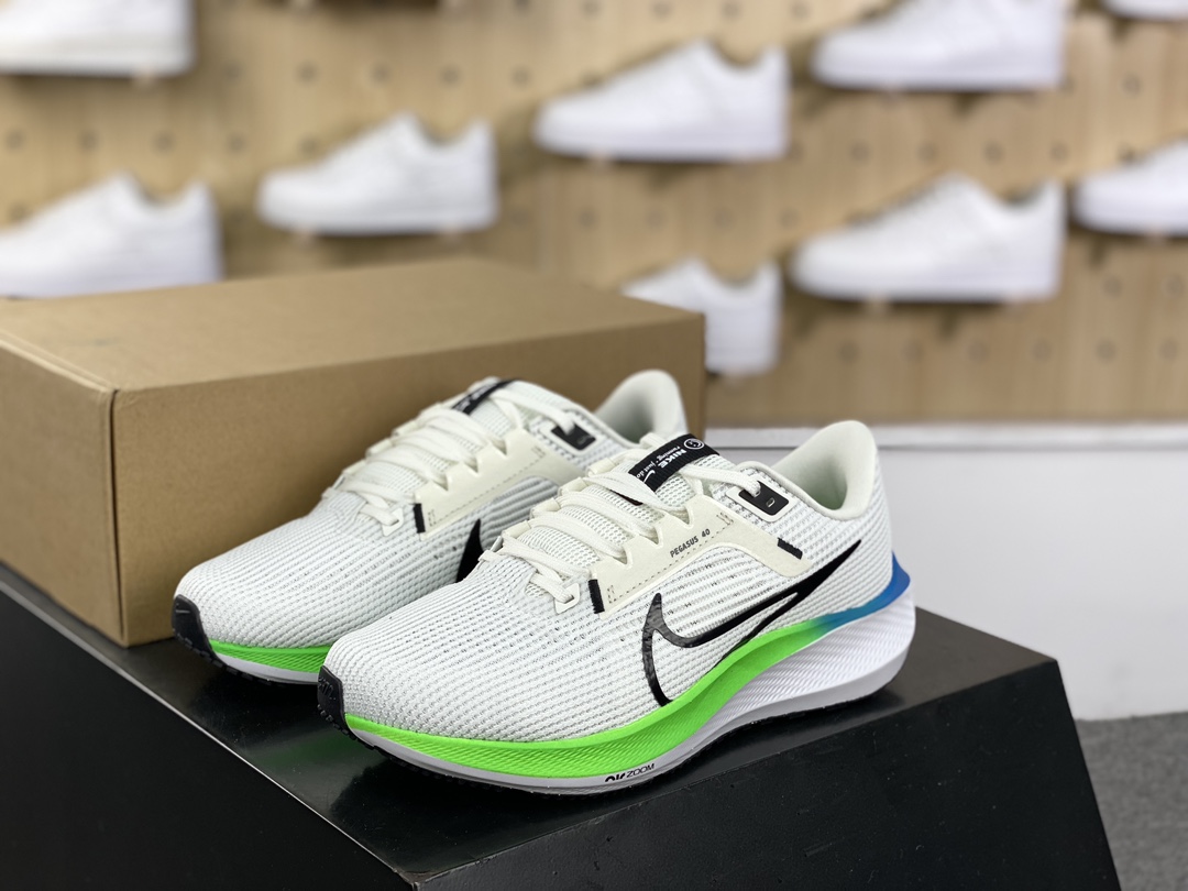 200 耐克Nike Air Zoom Pegasus 40 Premium”Tint Black White Green”40代慢跑鞋“网织白绿蓝黑”DV3853-006