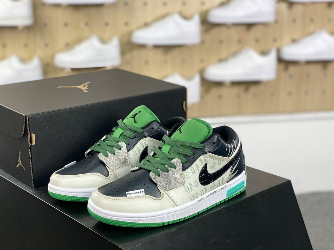 300 耐克Nike Air Jordan 1 Low”Year of the Dragon”AJ1乔丹一代篮球鞋“灰棕绿游龙则灵绑绳”553558-065