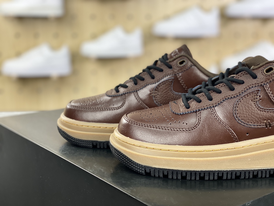 220 Nike Air Force 1 Low Luxe"Burnt Sunrise/Gum"空军一号板鞋“皮革暗棕生胶底”DM2451-200