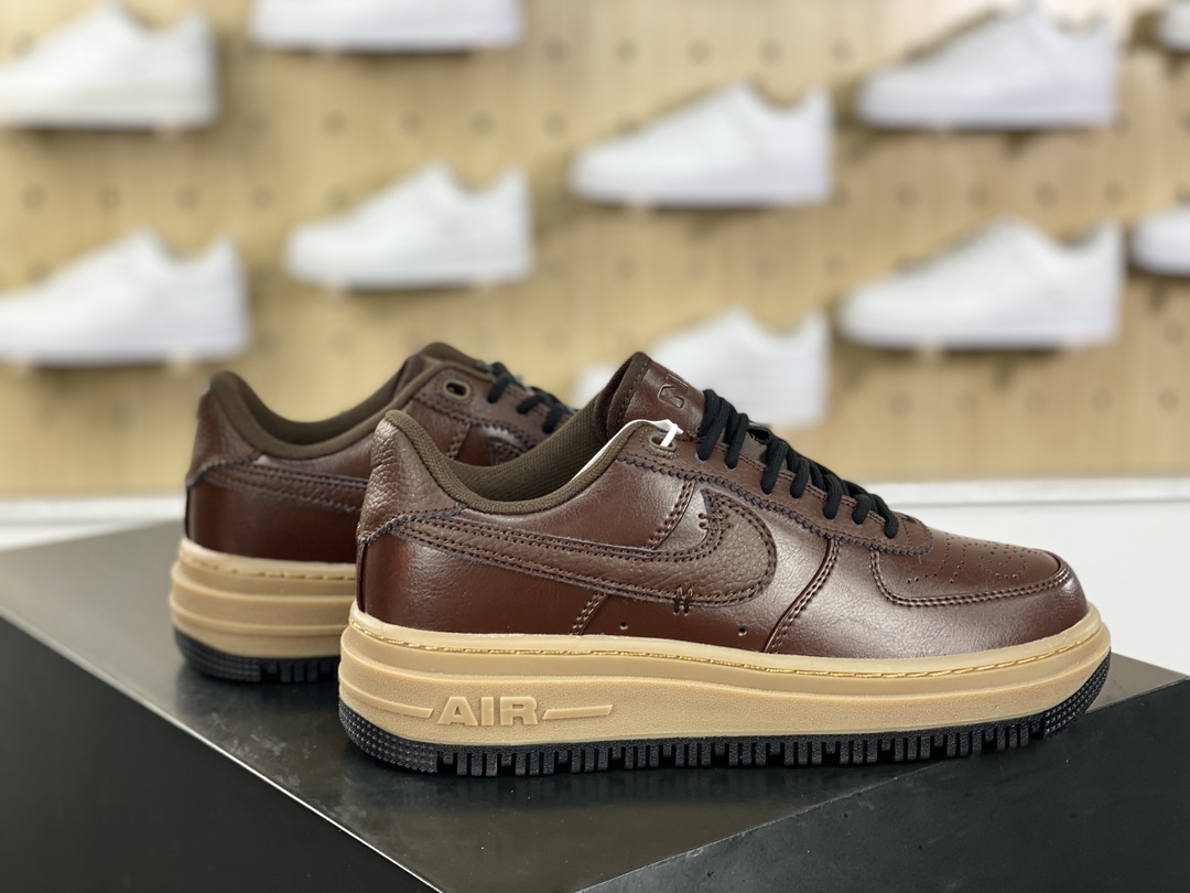 220 Nike Air Force 1 Low Luxe"Burnt Sunrise/Gum"空军一号板鞋“皮革暗棕生胶底”DM2451-200