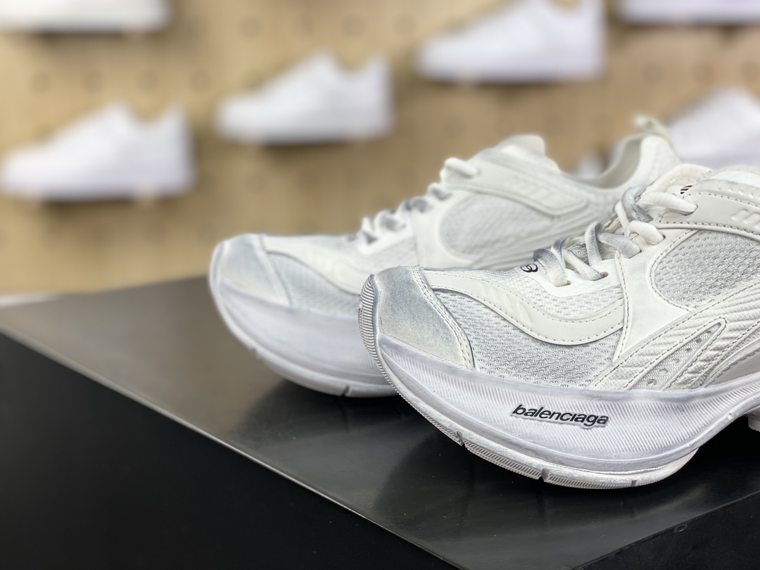 360 巴黎世家BALENCIAGA Circuit Sneakers 环道系列低帮慢跑鞋“网织武士白黑LOGO”793944 WFLGY 0120