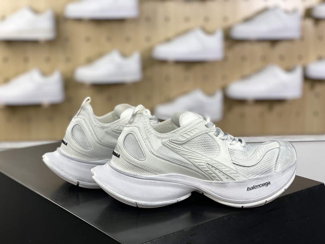 360 巴黎世家BALENCIAGA Circuit Sneakers 环道系列低帮慢跑鞋“网织武士白黑LOGO”793944 WFLGY 0120