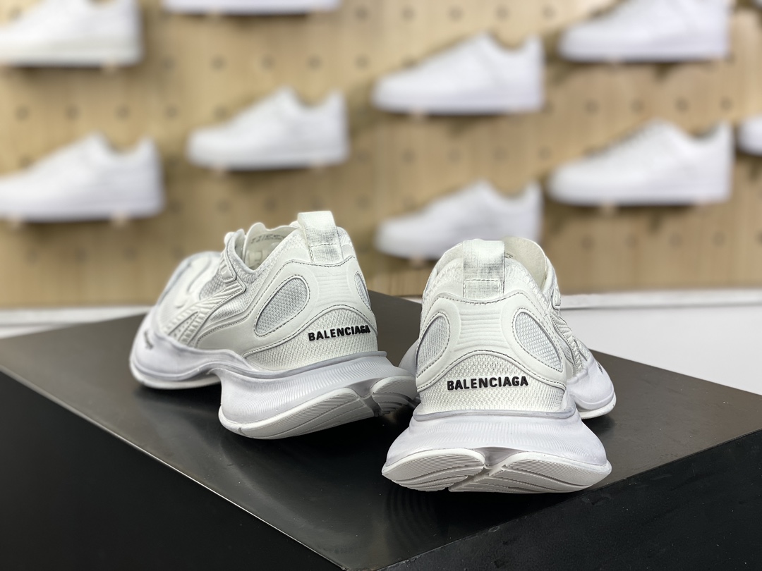 360 巴黎世家BALENCIAGA Circuit Sneakers 环道系列低帮慢跑鞋“网织武士白黑LOGO”793944 WFLGY 0120