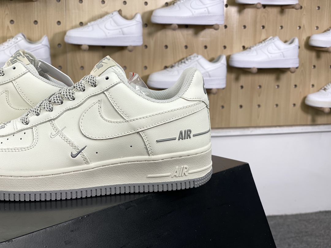 240 耐克Nike Air Force 1’07 Low"Double Air Beige/Grey"空军一号板鞋“皮革米白灰AIR印字”CJ1379-603