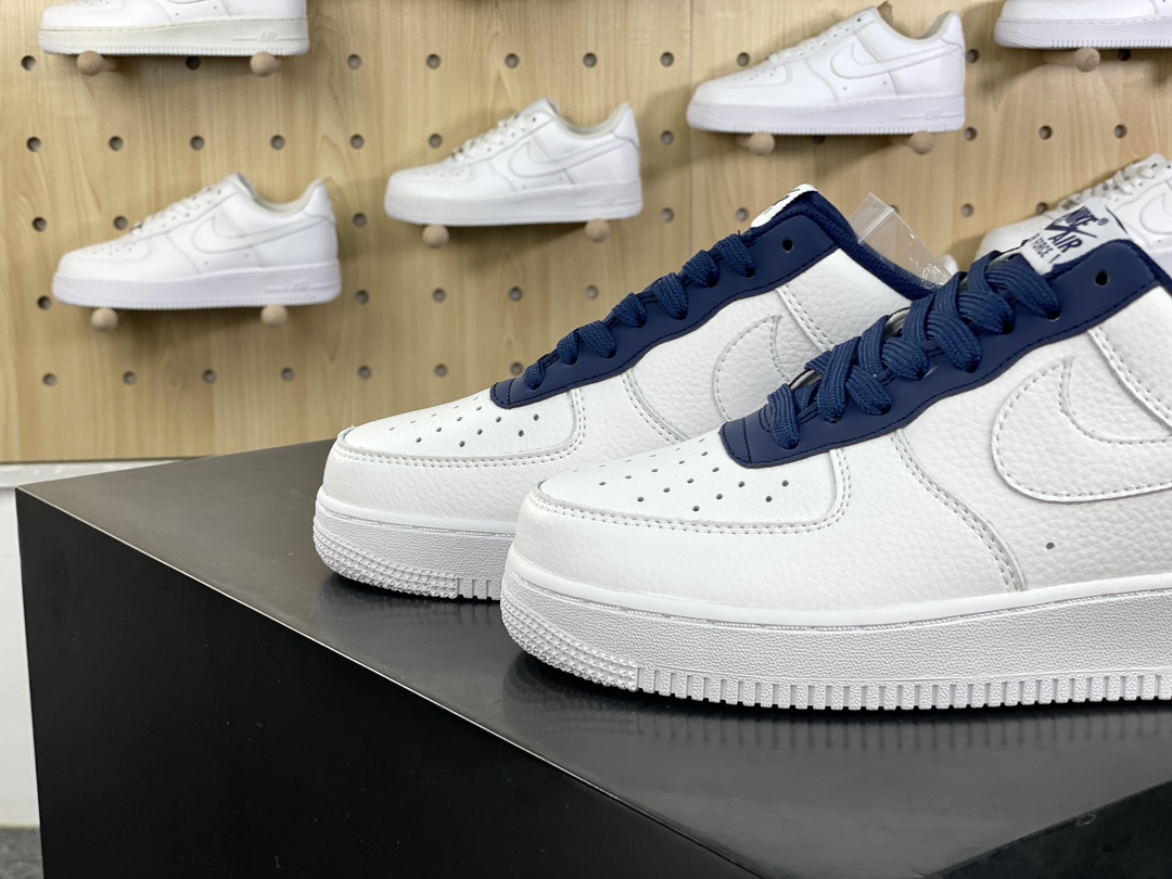 220 Fragment Design x Nike Air Force 1’07 Low"Fragment Design"空军一号板鞋“皮革白海军蓝藤原浩闪电”TT0801-606