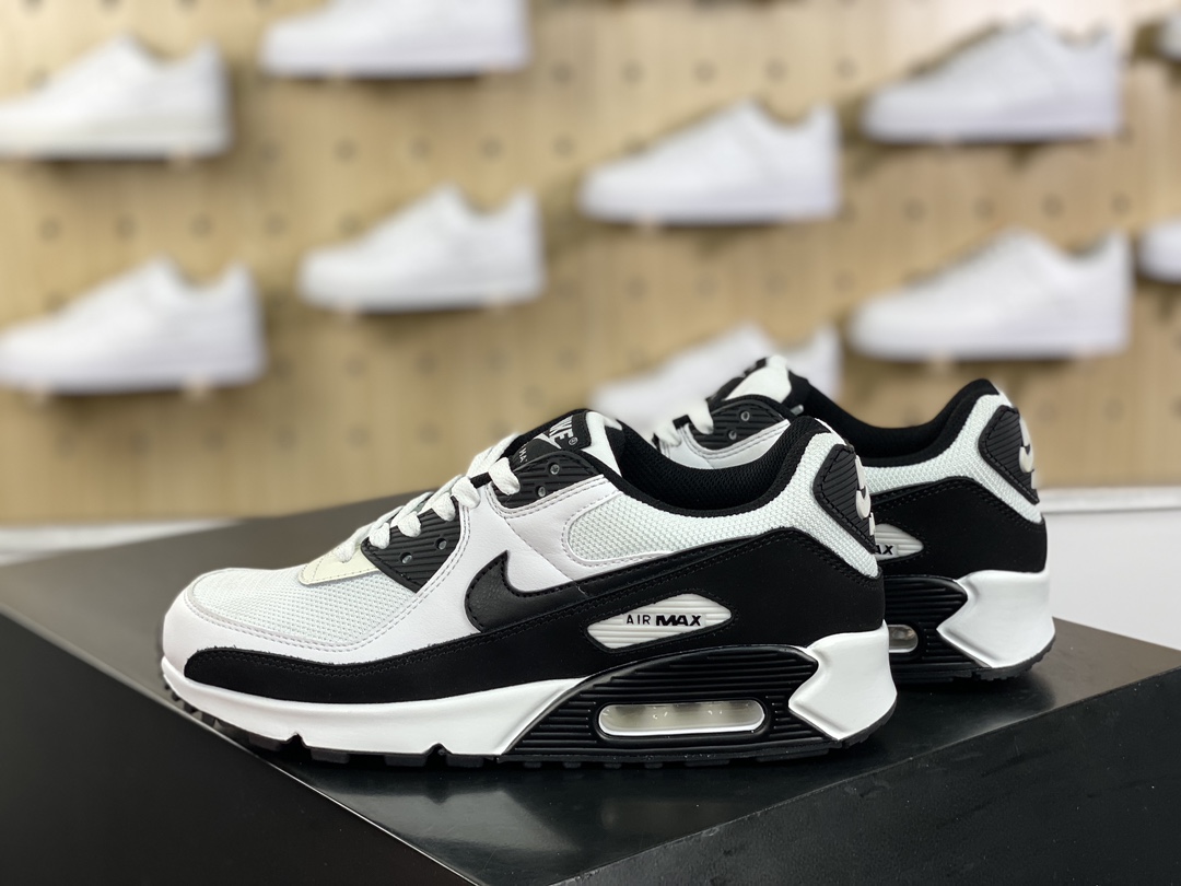 200 耐克Nike Air Max 90"Panda White Black"系列低帮复古慢跑鞋“白黑熊猫”CN8490-101