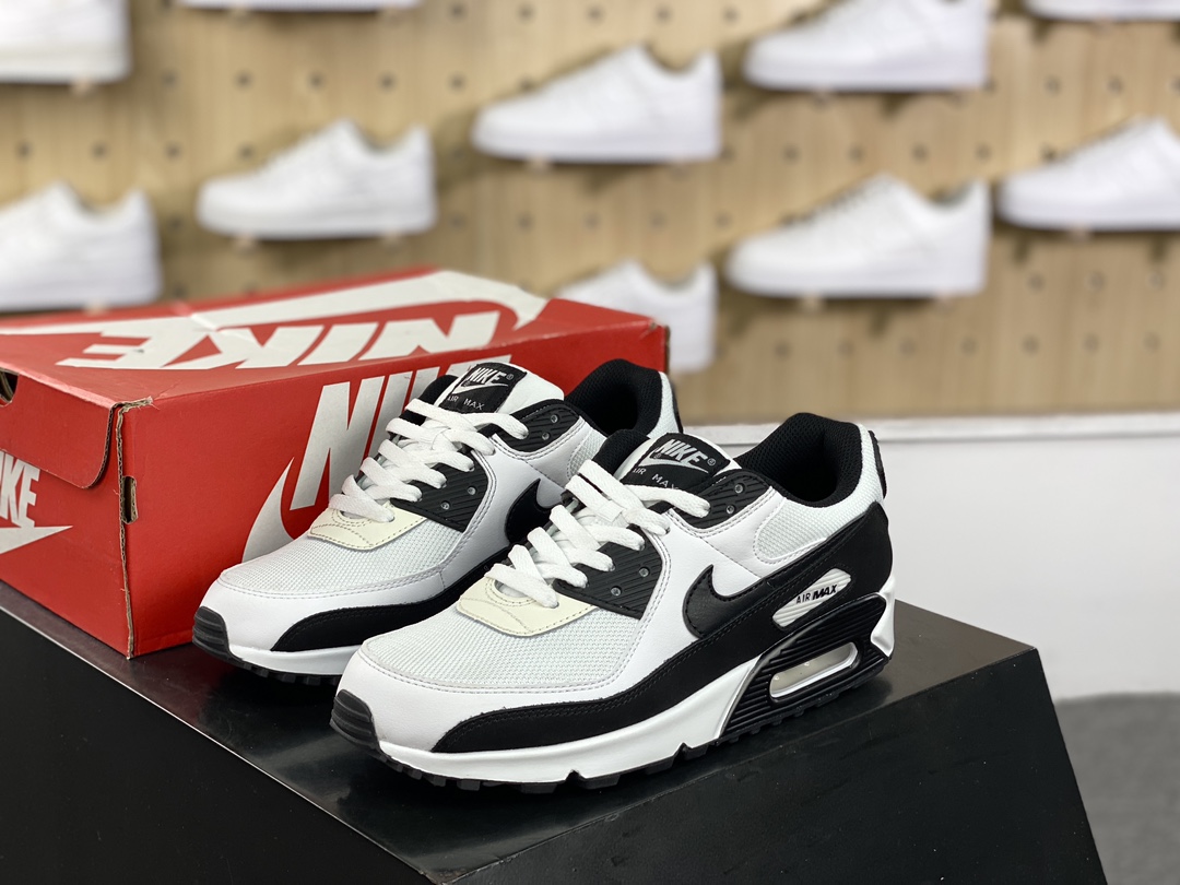 200 耐克Nike Air Max 90″Panda White Black”系列低帮复古慢跑鞋“白黑熊猫”CN8490-101