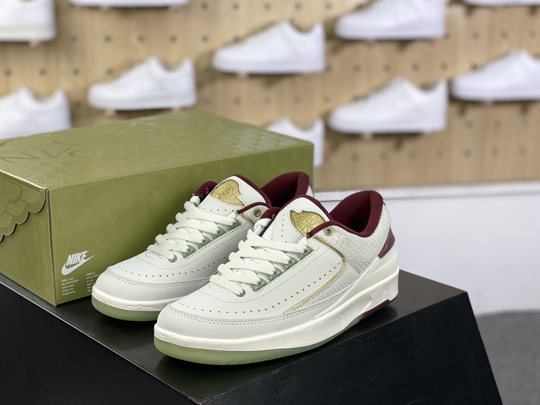 240 耐克Nike Air Jordan 2 Low Retro”Year of the Dragon”迈克尔篮球鞋“白绿红龙年”FJ3468-100