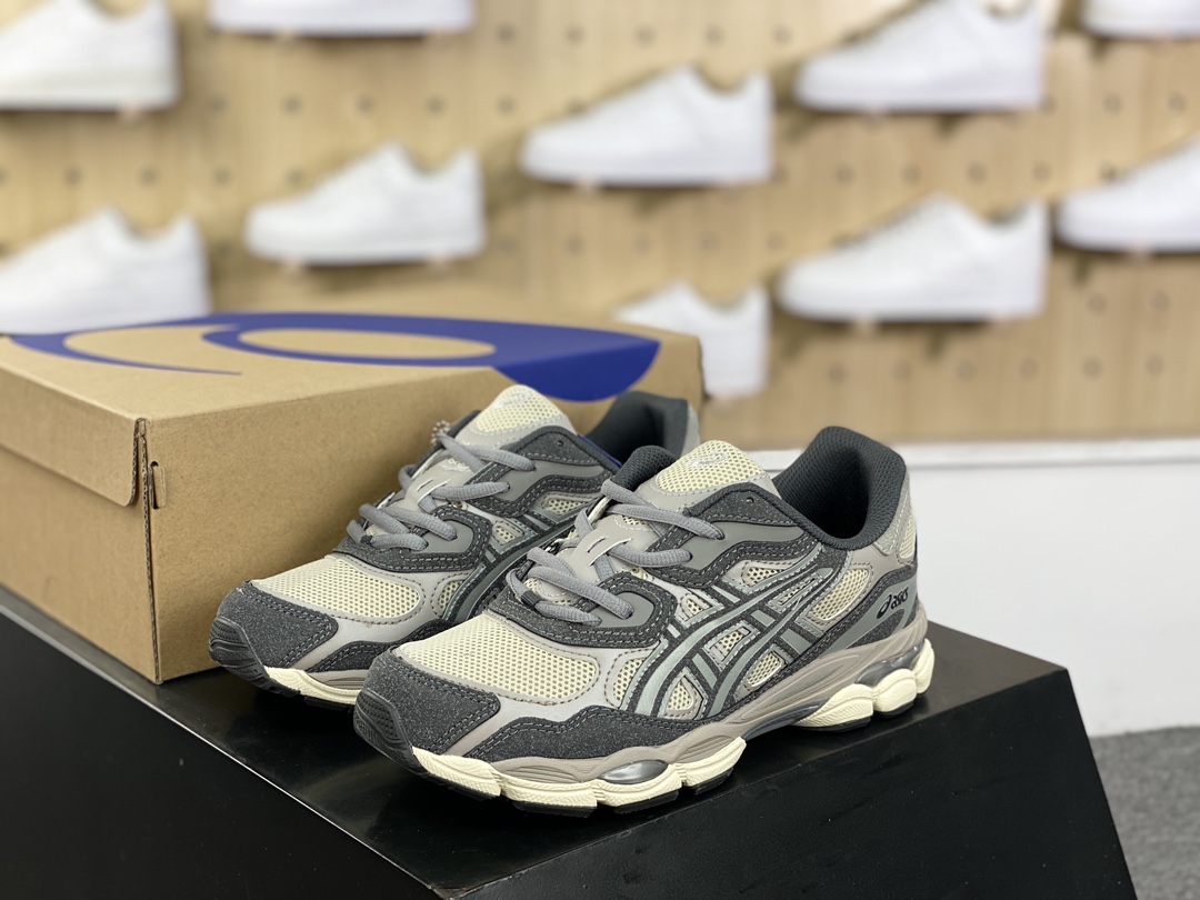 200 亚瑟士/Asics Gel-NYC 系列低帮复古休闲运动慢跑鞋“深灰银燕麦黄”1201A789-250