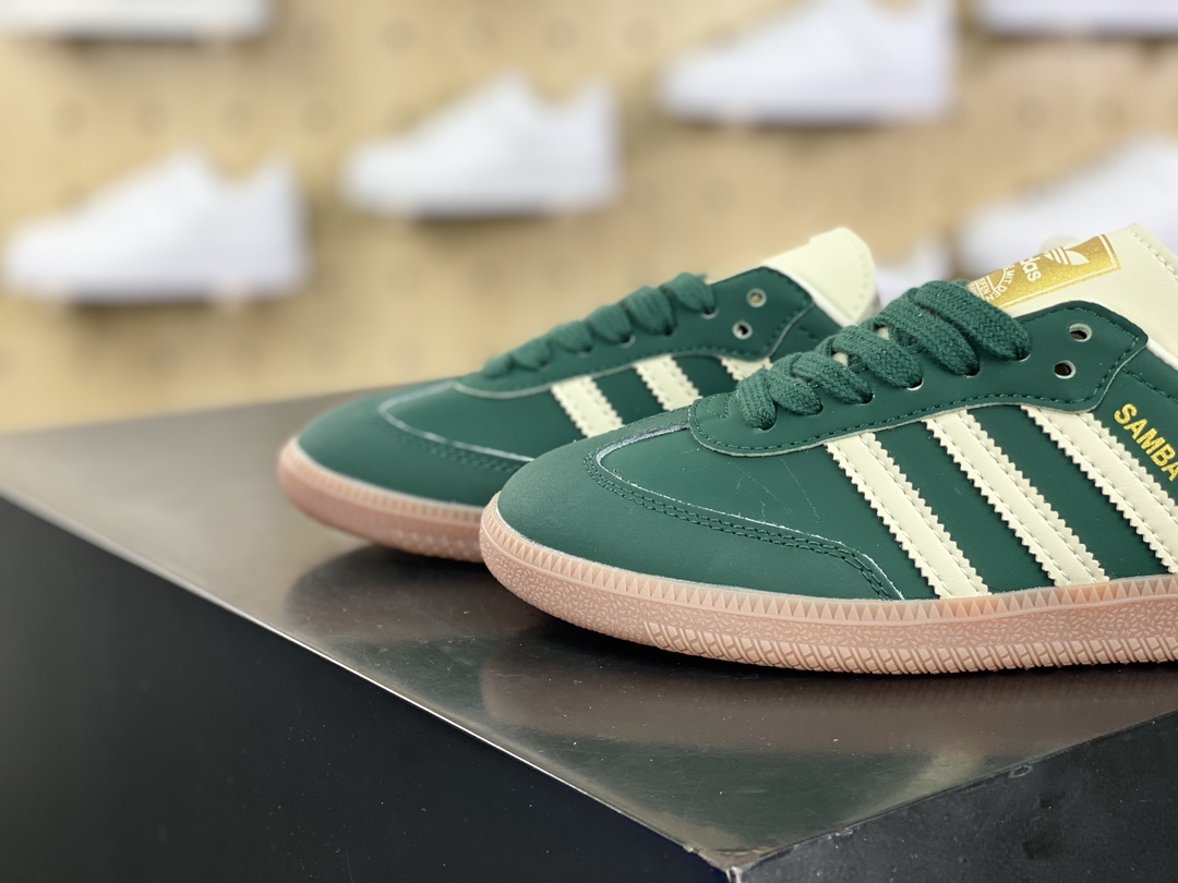 140 Adidas Originals Samba OG"Collegiate Green Gum"桑巴舞板鞋“皮革深绿米白生胶底”IE0872