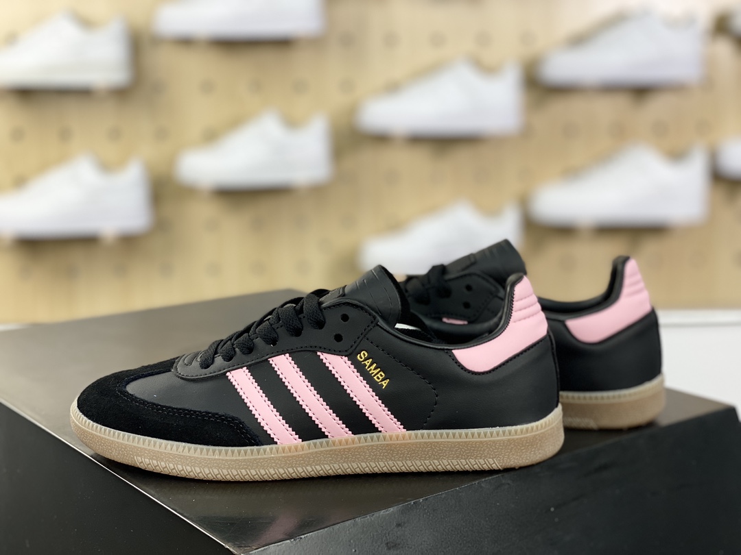 140 Lionel Messi x adidas Samba"Inter Miami CF/Black Pink"桑巴舞板鞋“联名迈阿密黑粉”IH8157