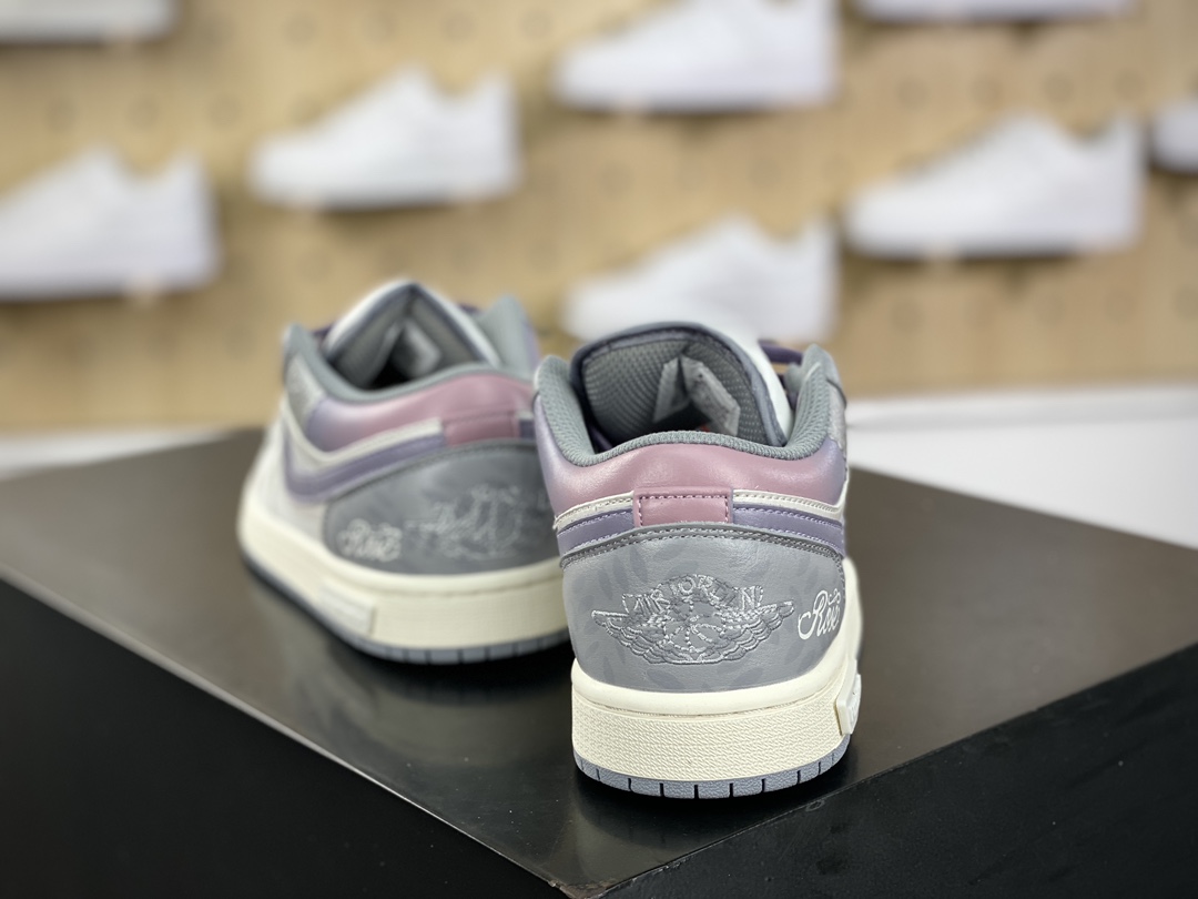 300 耐克Nike Air Jordan 1 Low"Modern Mirror"AJ1乔丹一代篮球鞋“白粉粉紫银摩登薇镜绑绳”553560-053