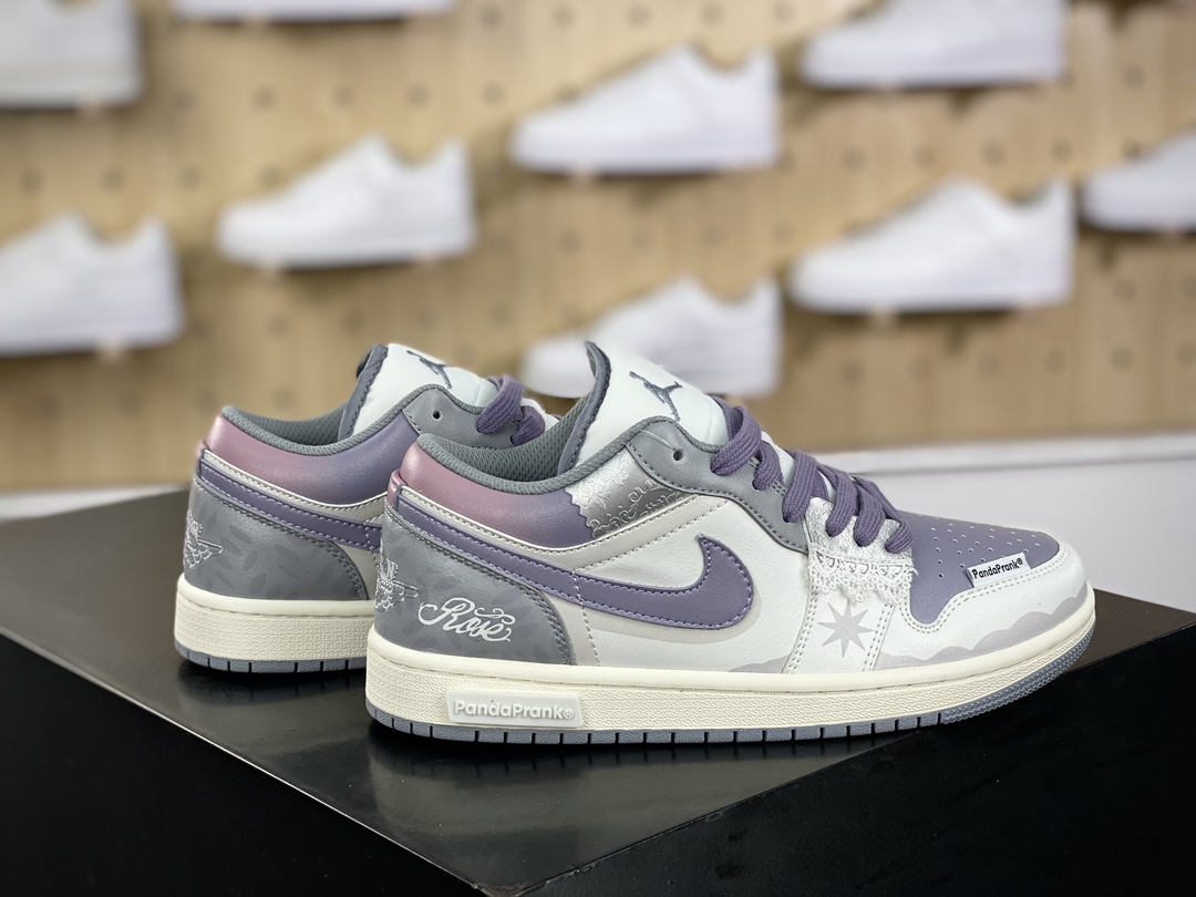 300 耐克Nike Air Jordan 1 Low"Modern Mirror"AJ1乔丹一代篮球鞋“白粉粉紫银摩登薇镜绑绳”553560-053