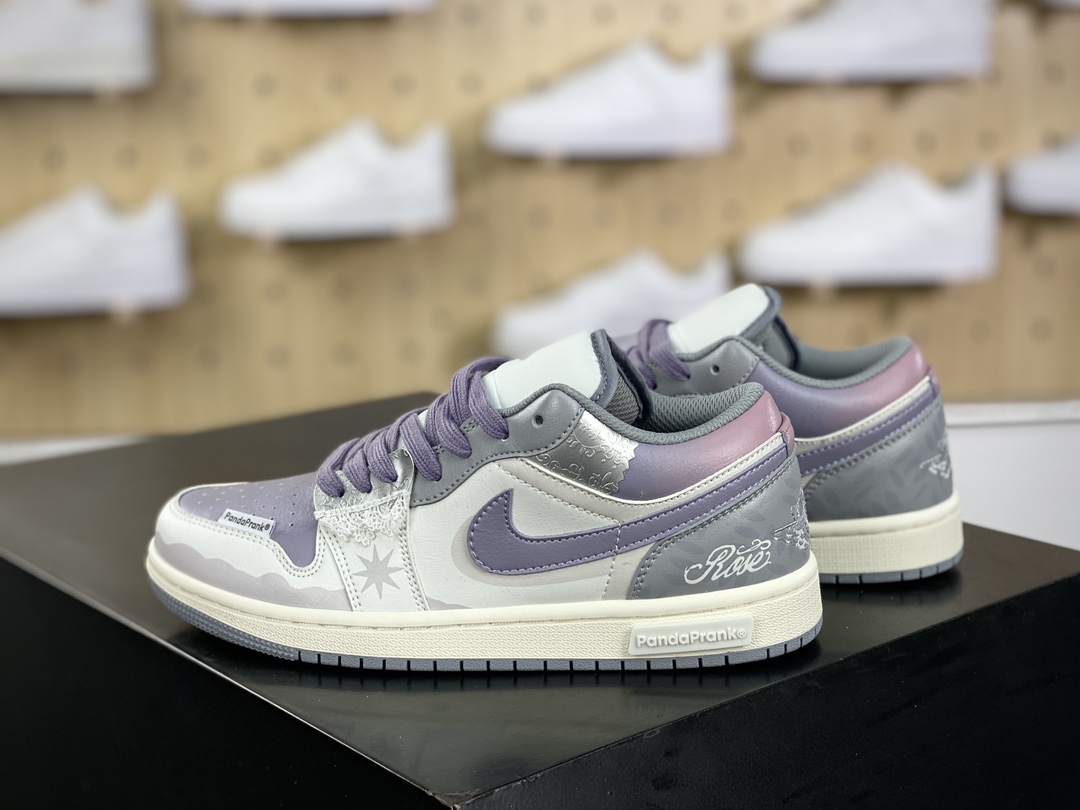 300 耐克Nike Air Jordan 1 Low"Modern Mirror"AJ1乔丹一代篮球鞋“白粉粉紫银摩登薇镜绑绳”553560-053